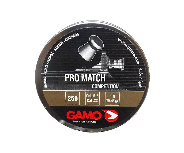 Пули Gamo Pro Match 5,5 мм, 1 грамм, 250 штук