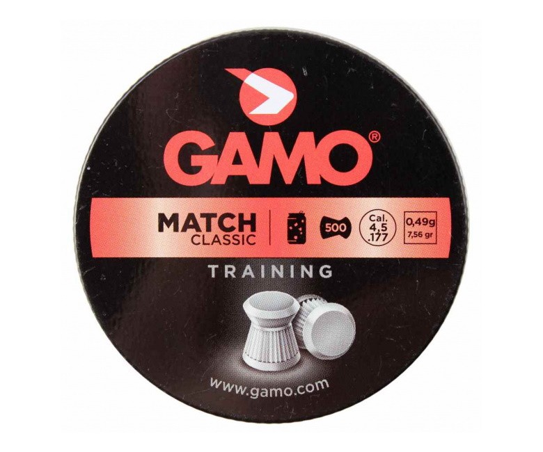 Пули Gamo Match 4,5 мм, 0,49 грамм, 500 штук